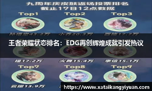 王者荣耀状态排名：EDG再创辉煌成就引发热议